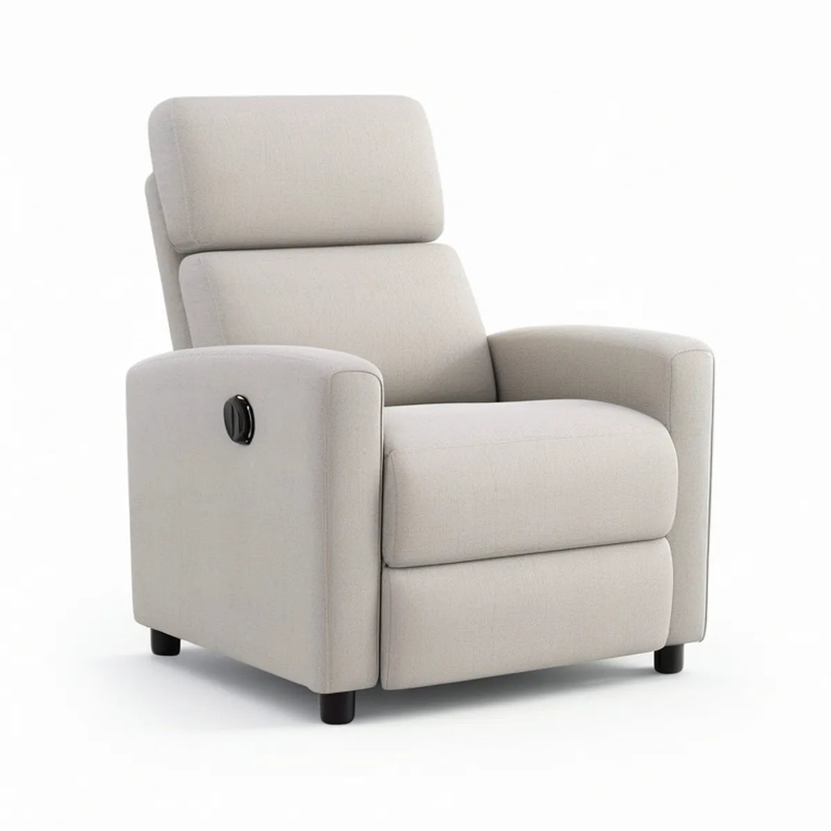 Relaxsessel mit manueller Liegefunktion, Polyesterbezug Beige, 85 x 92 x 103 cm
