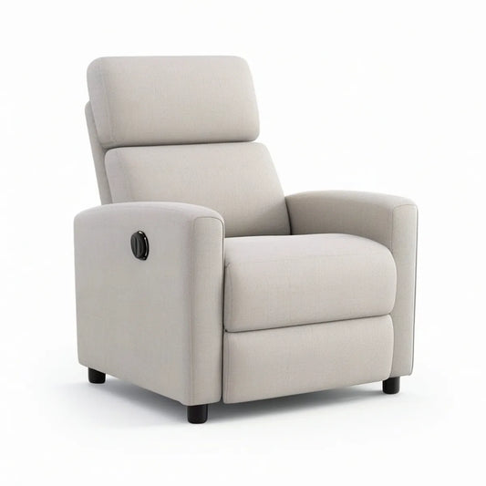 Relaxsessel mit manueller Liegefunktion, Polyesterbezug Beige, 85 x 92 x 103 cm