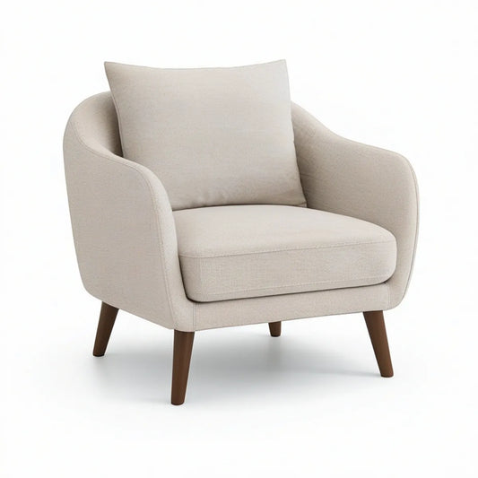 Polstersessel mit Kissen, 76 x 78 x 84 cm, Creme/Braun